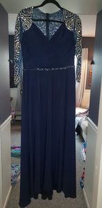 Evening gown, navy, embellished, size 6